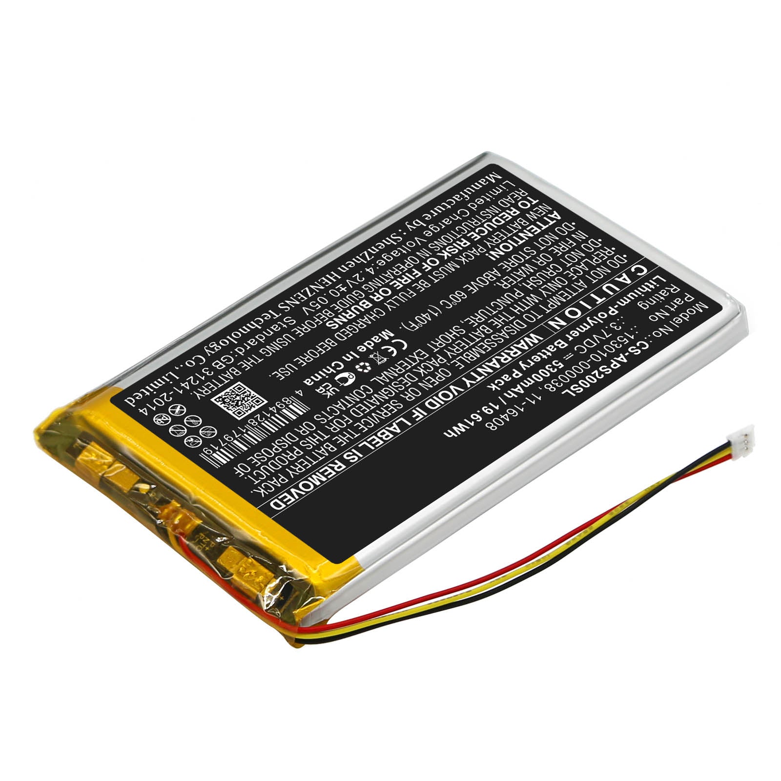 5300mAh 153010-000038 11-16408 GPS Batteries for Appareo  Stratus 2 3 2S