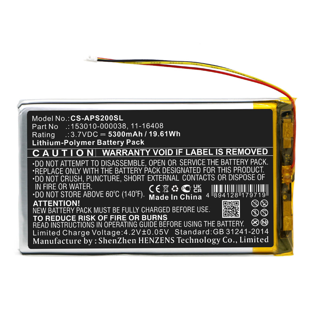 5300mAh 153010-000038 11-16408 GPS Batteries for Appareo  Stratus 2 3 2S