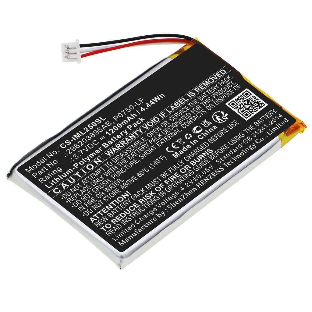 1200mAh 296203895AB P0750-LF Battery for Ingenico  Link 2500