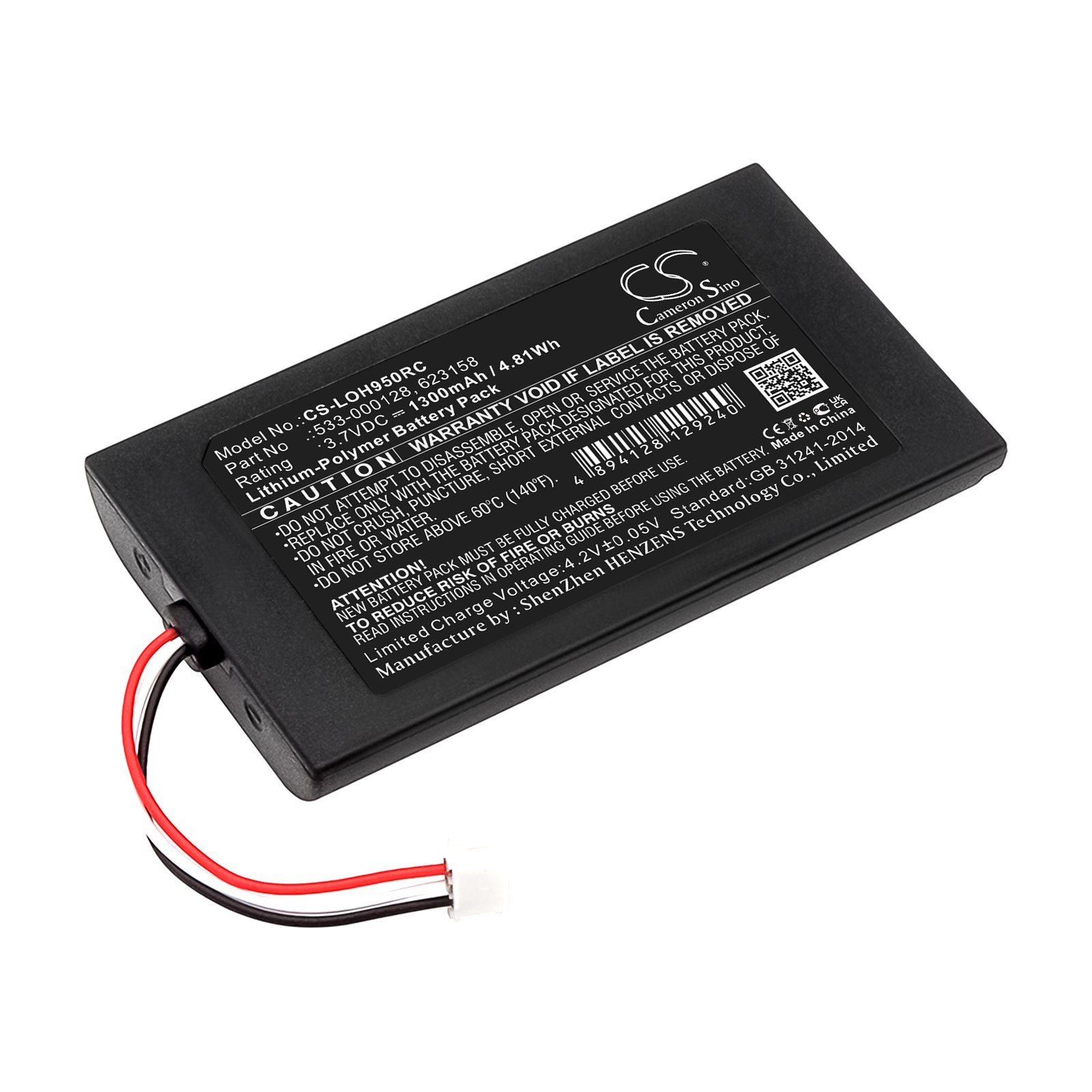 1300mAh 533-000128 623158 Battery for Logitech  Harmony 950 915-000260 Elite 915-000257