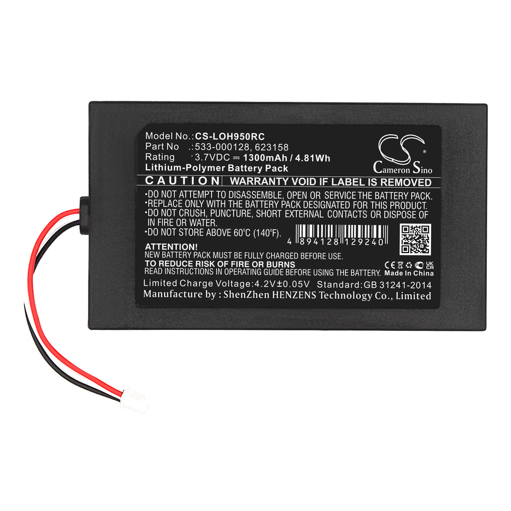 1300mAh 533-000128 623158 Battery for Logitech  Harmony 950 915-000260 Elite 915-000257