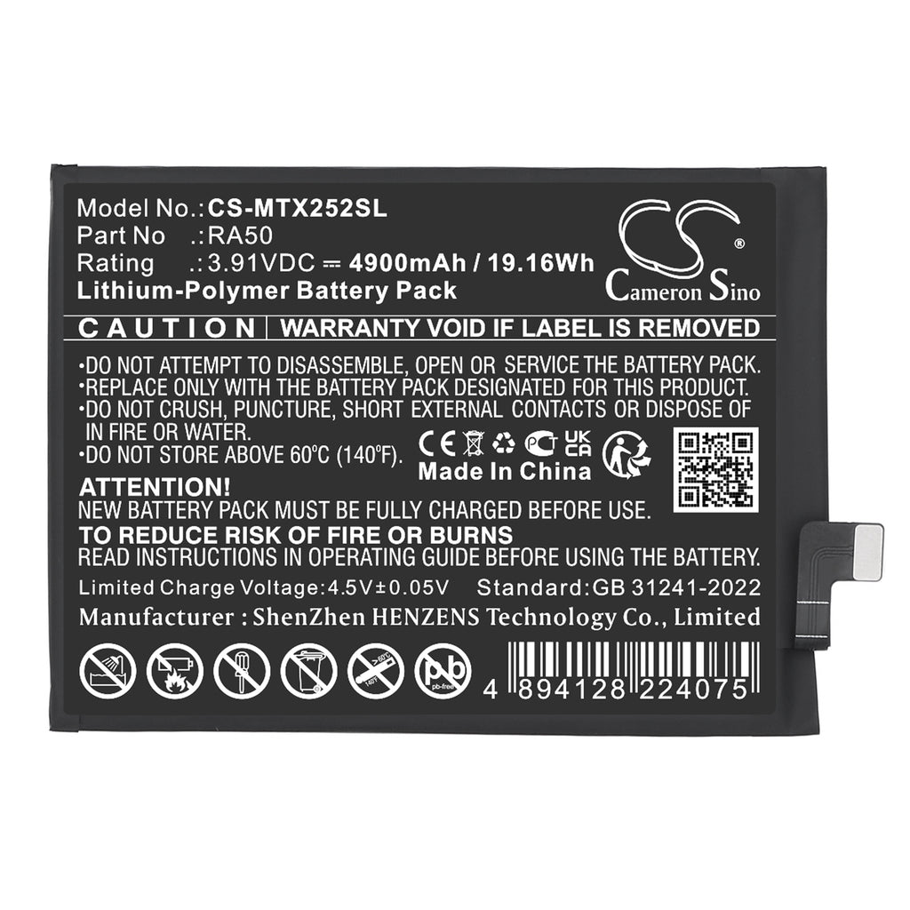 4900mAh RA50 cell Phone replacement Battery for Motorola  Moto G G15 NFC 5G 2025  XT2521-1 2 3