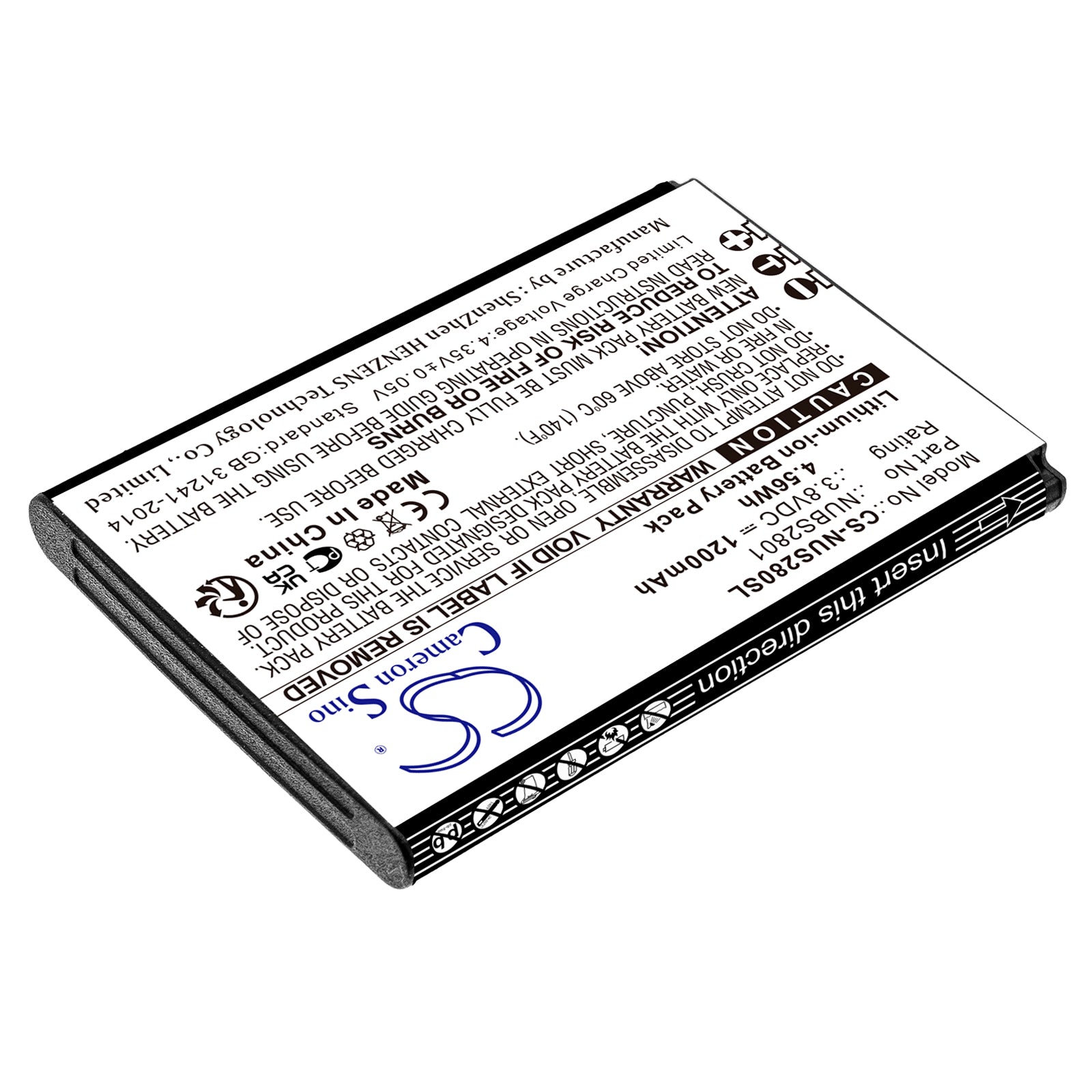 1200mAh NUBS2801 Battery for NUU Mobile F4L 4G LTE S2801L