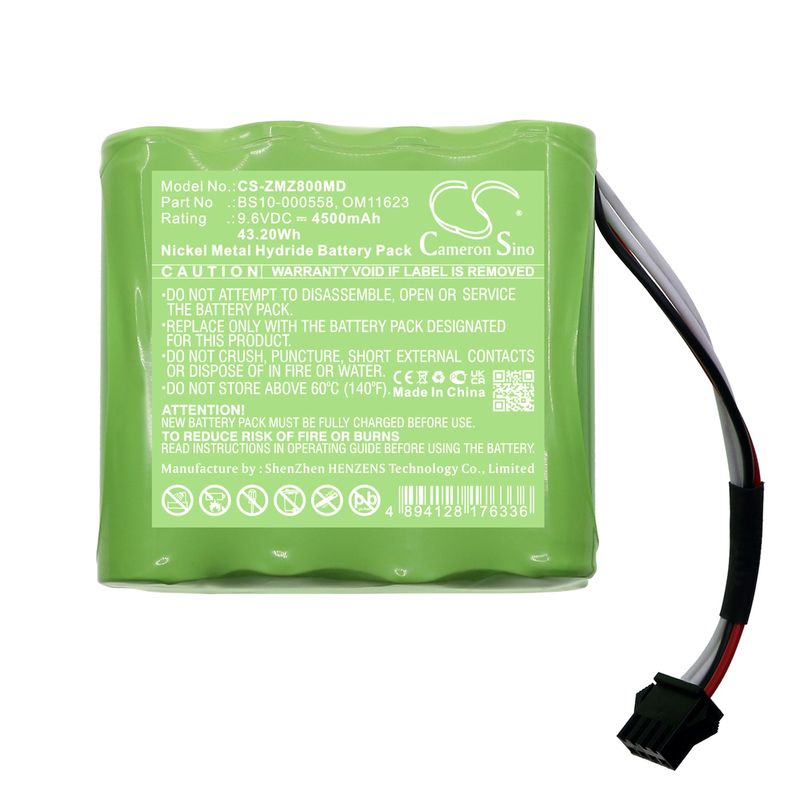 BS10-000558 OM11623 BS10-000778 Battery for Zyno Medical  Z-800 Infusion Pump 4500mAh