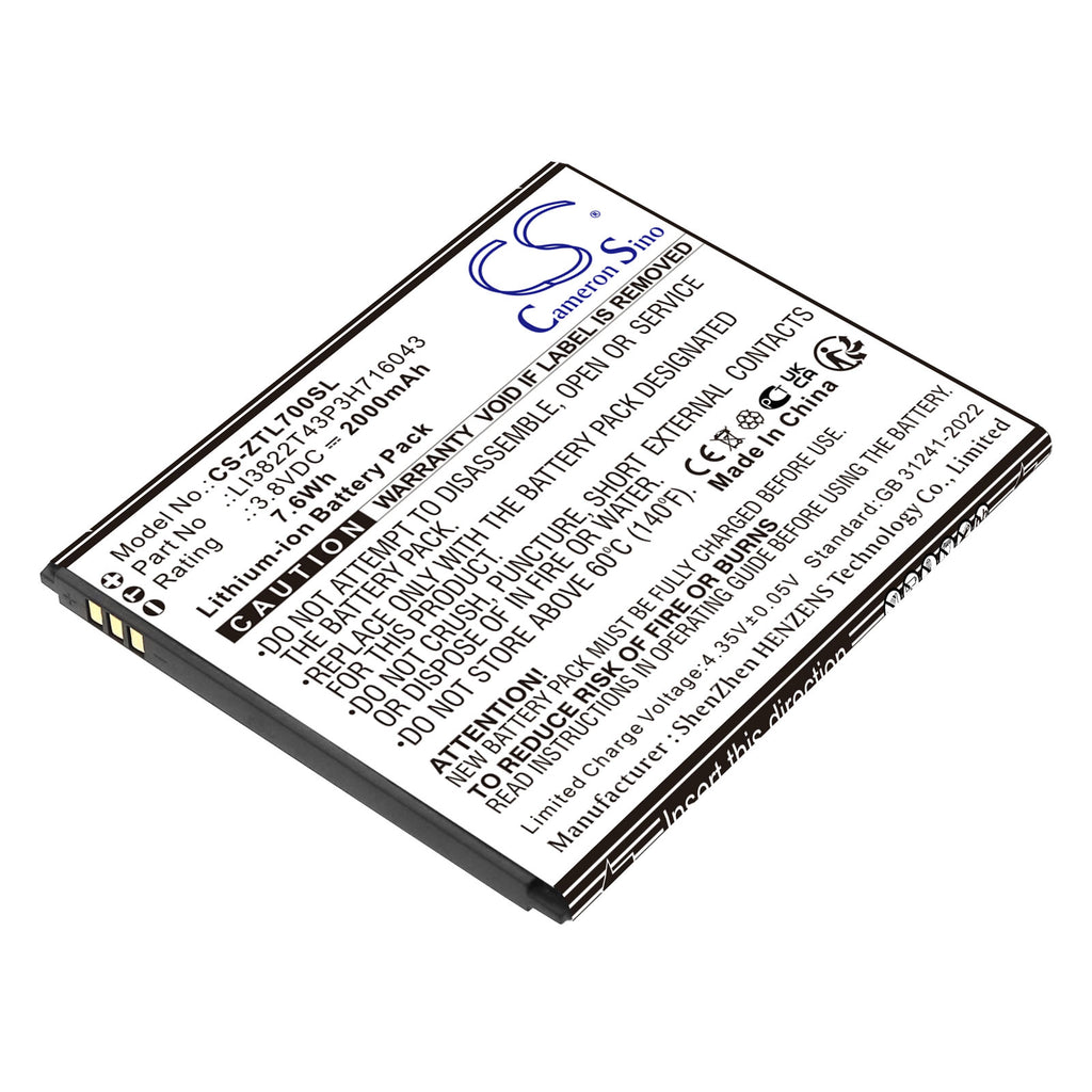 2000mAh LI3822T43P3H716043 Cell phone Battery for ZTE  Blade A30 A320 L7